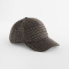 Czapka z daszkiem w kratkę Wool Blend Check Cap - B625:Brown Plaid, wool (proporcjonalnie), One Size